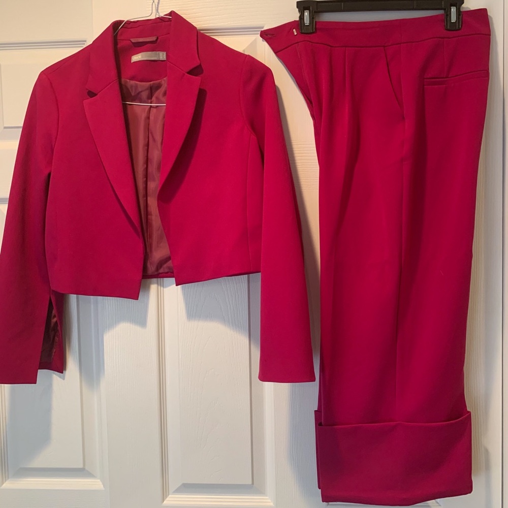 Cropped suit jacket and pants